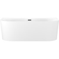Wellsee Collaro 180x80 28910203R (пристенная ванна белый глянец, экран, ножки, сифон-автомат матовый черный)