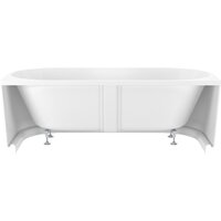 Ванна Wellsee Collaro 180x80 28910203R (пристенная ванна белый глянец, экран, ножки, сифон-автомат матовый черный) - Превью изображения №3 — Интернет-магазин samo.by