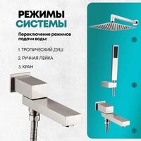 Душевая система  Grocenberg GB5089NK-1 (никель) - Превью изображения №10 — Интернет-магазин samo.by