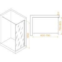 Душевая стенка RGW WA-002G 35100208-16 80 (золото/прозрачное стекло) - Превью изображения №2 — Интернет-магазин samo.by