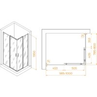 Душевой уголок RGW PA-040B 3508104080-14 80x100 (черный/прозрачное стекло) - Превью изображения №2 — Интернет-магазин samo.by