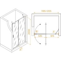 Душевая дверь RGW HO-014Gr 350601412-110 (серый/прозрачное стекло) - Превью изображения №2 — Интернет-магазин samo.by