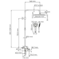 Душевая система  Wasserkraft A185.254.155.WM - Превью изображения №3 — Интернет-магазин samo.by