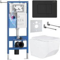 Roxen Boro в комплекте с инсталляцией StounFix Dual Fresh 6 в 1 868498 (кнопка: черный матовая)