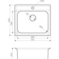 Кухонная мойка Omoikiri Ashi 56-IN - Превью изображения №2 — Интернет-магазин samo.by