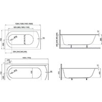 Ванна Polimat Classic Slim 150x70 (c ножками) - Превью изображения №3 — Интернет-магазин samo.by
