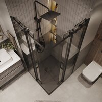 Душевой уголок Grossman Classic 90x90x195 300.K33.04.9090.21.00 (черный матовый/прозрачное стекло) - Превью изображения №10 — Интернет-магазин samo.by