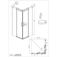 Душевой уголок Grossman Classic 90x90x195 300.K33.04.9090.21.00 (черный матовый/прозрачное стекло) - Превью изображения №11 — Интернет-магазин samo.by