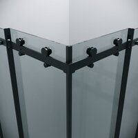 Душевой уголок Grossman Classic 90x90x195 300.K33.04.9090.21.00 (черный матовый/прозрачное стекло) - Превью изображения №4 — Интернет-магазин samo.by