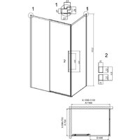 Душевой уголок Grossman Galaxy 110x70x195 120.K33.01.1170.32.00 (золото сатин/прозрачное стекло) - Превью изображения №10 — Интернет-магазин samo.by