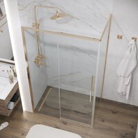 Душевой уголок Grossman Galaxy 110x70x195 120.K33.01.1170.32.00 (золото сатин/прозрачное стекло) - Превью изображения №9 — Интернет-магазин samo.by