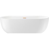 Wellsee Chic Riviera 170x76 236802004 (отдельностоящая ванна белый глянец, экран, ножки, сифон-автомат золото)