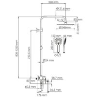 Душевая система  Wasserkraft A185.257.155.WM - Превью изображения №3 — Интернет-магазин samo.by