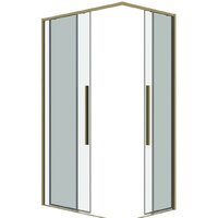 Душевой уголок Grossman Galaxy 90x80x195 300.K33.01.9080.32.00 (золото сатин/прозрачное стекло) - Превью изображения №2 — Интернет-магазин samo.by