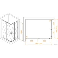 Душевой уголок RGW PA-040 3508104092-11 90x120 (хром/прозрачное стекло) - Превью изображения №2 — Интернет-магазин samo.by