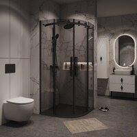 Душевой уголок Grossman Classic 90x90x195 301.K33.04.9090.21.10 (черный матовый/тонированное стекло) - Превью изображения №8 — Интернет-магазин samo.by