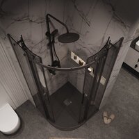Душевой уголок Grossman Classic 90x90x195 301.K33.04.9090.21.10 (черный матовый/тонированное стекло) - Превью изображения №10 — Интернет-магазин samo.by