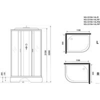 Душевая кабина Niagara NG-33194-14R 110x90 (матовое стекло) - Превью изображения №3 — Интернет-магазин samo.by