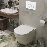 Унитаз подвесной Roxen Antares в комплекте с инсталляцией StounFix Dual Fresh 6 в 1 501501 (кнопка: белый глянец) - Превью изображения №9 — Интернет-магазин samo.by