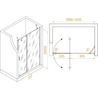 Душевая дверь RGW HO-014B 350601414-24 (черный/матовое стекло) - Превью изображения №2 — Интернет-магазин samo.by