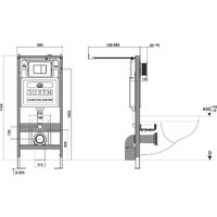 Унитаз подвесной Roxen Porto в комплекте с инсталляцией StounFix Dual Fresh 6 в 1 868603 (кнопка: оружейная сталь матовая) - Превью изображения №6 — Интернет-магазин samo.by