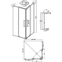 Душевой уголок Grossman Cosmo 100x100x195 300.K33.02.1010.32.00 (золото сатин/прозрачное стекло) - Превью изображения №11 — Интернет-магазин samo.by