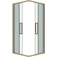 Душевой уголок Grossman Cosmo 100x100x195 300.K33.02.1010.32.00 (золото сатин/прозрачное стекло) - Превью изображения №2 — Интернет-магазин samo.by