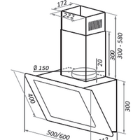 Кухонная вытяжка HOMSair Elf Push 60 Glass (белый) - Превью изображения №2 — Интернет-магазин samo.by