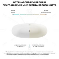 Ванна Wellsee Carefree Dove 168x73 23290104R (отдельностоящая ванна белый глянец, экран, ножки, сифон-автомат золото) - Превью изображения №7 — Интернет-магазин samo.by