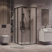 Душевой уголок Grossman Cosmo 90x90x195 300.K33.02.9090.21.00 (черный матовый/прозрачное стекло) - Превью изображения №8 — Интернет-магазин samo.by
