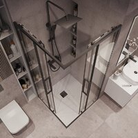 Душевой уголок Grossman Cosmo 90x90x195 300.K33.02.9090.21.00 (черный матовый/прозрачное стекло) - Превью изображения №10 — Интернет-магазин samo.by