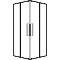 Grossman Cosmo 90x90x195 300.K33.02.9090.21.00 (черный матовый/прозрачное стекло)