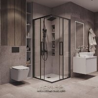 Душевой уголок Grossman Cosmo 90x90x195 300.K33.02.9090.21.00 (черный матовый/прозрачное стекло) - Превью изображения №7 — Интернет-магазин samo.by