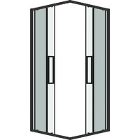 Душевой уголок Grossman Cosmo 90x90x195 300.K33.02.9090.21.00 (черный матовый/прозрачное стекло) - Превью изображения №2 — Интернет-магазин samo.by