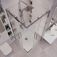Душевой уголок Grossman Cosmo 90x90x195 300.K33.02.9090.32.00 (золото сатин/прозрачное стекло) - Превью изображения №5 — Интернет-магазин samo.by