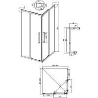 Душевой уголок Grossman Cosmo 90x90x195 300.K33.02.9090.32.00 (золото сатин/прозрачное стекло) - Превью изображения №11 — Интернет-магазин samo.by