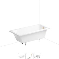 Wellsee FreeDom 165x80 231102008 (встраиваемая ванна белый глянец, ножки, сифон-автомат золото)