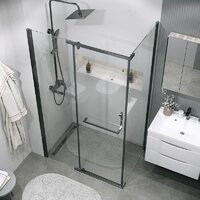 Душевая стенка Grossman Pragma 100х195 200.K33.03.100.42.00 (графит сатин/стекло прозрачное) - Превью изображения №4 — Интернет-магазин samo.by
