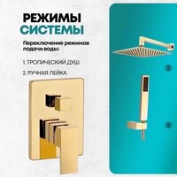 Душевая система  Grocenberg GB5089GO-3 (золото глянец) - Превью изображения №9 — Интернет-магазин samo.by