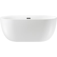 Wellsee Chic Riviera 149x78 236801003 (отдельностоящая ванна белый глянец, экран, ножки, сифон-автомат матовый черный)