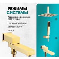 Душевая система  Grocenberg GB5089GO-2 (золото глянец) - Превью изображения №10 — Интернет-магазин samo.by
