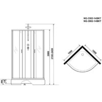 Душевая кабина Niagara NG-3502-14BKT 100x100x210 (тонированное стекло) - Превью изображения №5 — Интернет-магазин samo.by