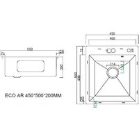 Кухонная мойка ARFEKA Eco AR мойка 450*500, коландер, дозатор Gold - Превью изображения №7 — Интернет-магазин samo.by