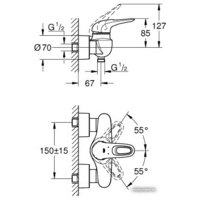 Смеситель Grohe Eurostyle 33590003 - Превью изображения №2 — Интернет-магазин samo.by