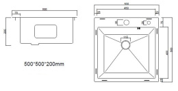 Кухонная мойка ARFEKA Eco AR 500*500 Satin